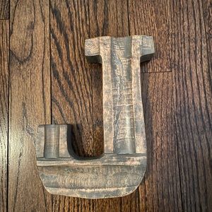 Fetco Home Decor Wooden Distressed Letter “J” Accent Piece
